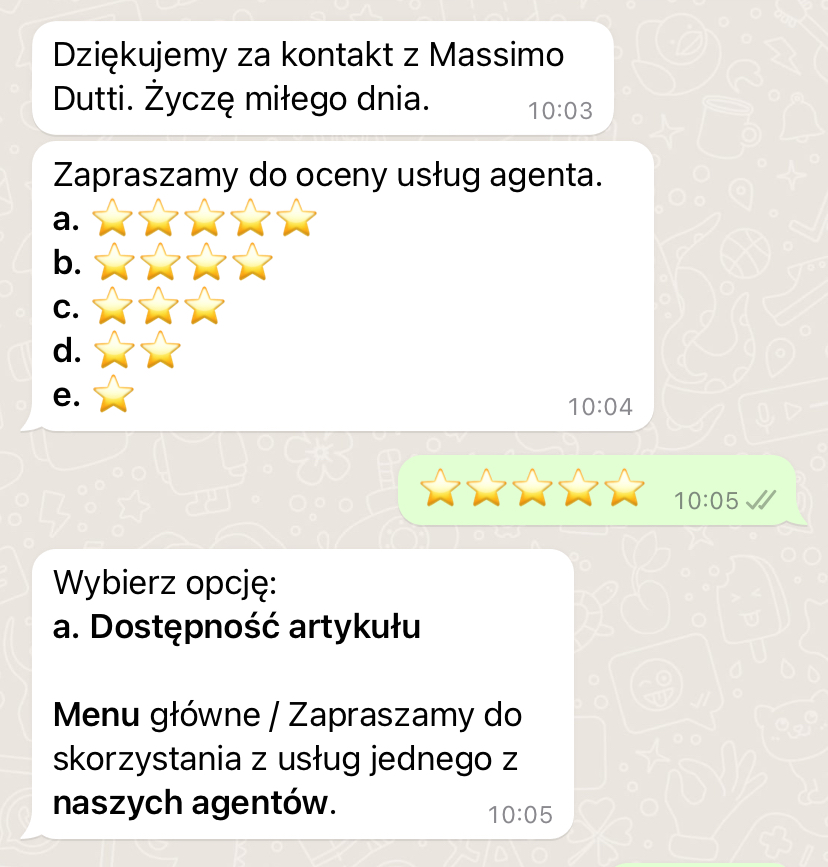 Ocena konsultanta przez czat